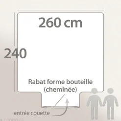 Housse de couette 260x240 cm percale coton MARLOW acier