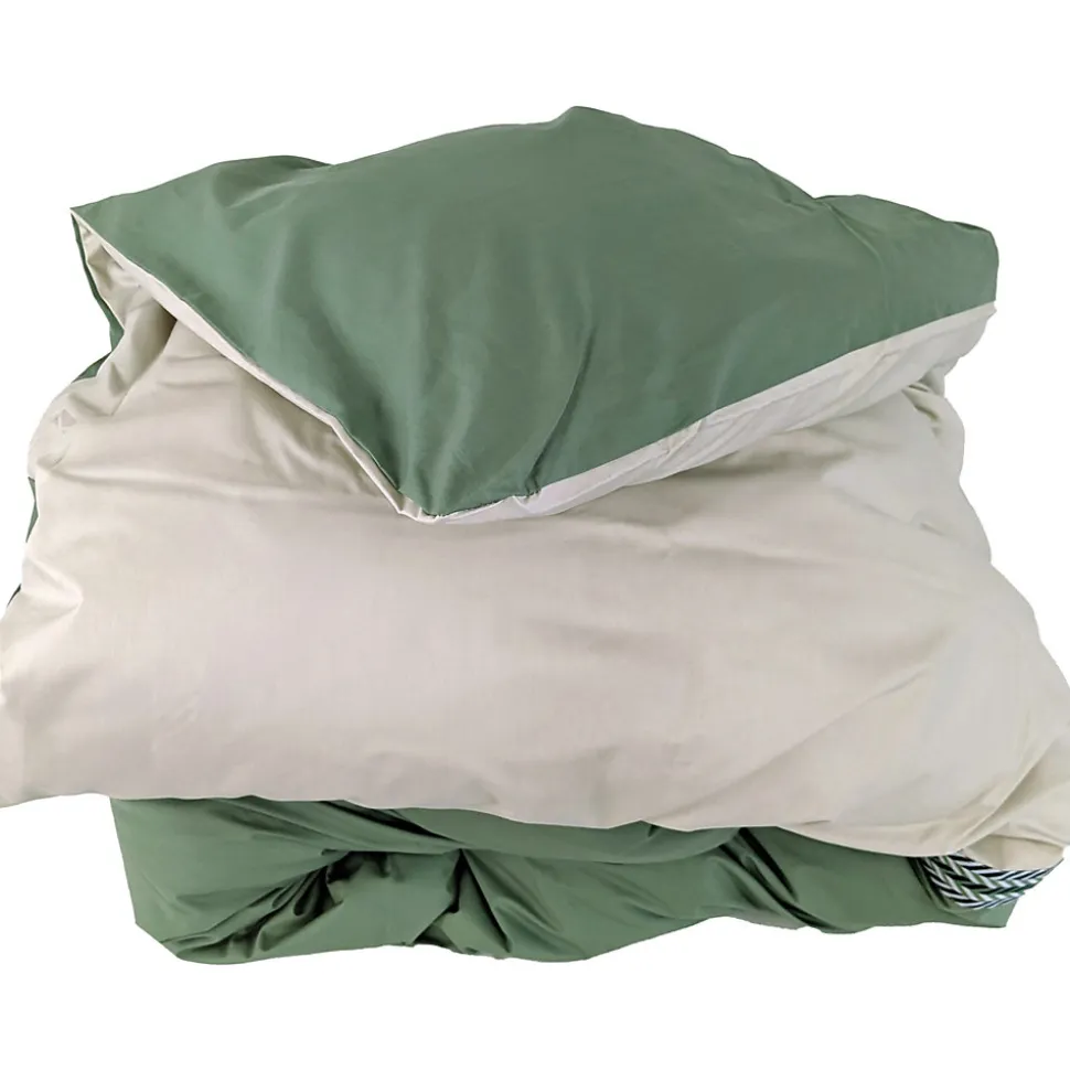 Housse de couette 260x240 cm percale coton NOA vert Kaki