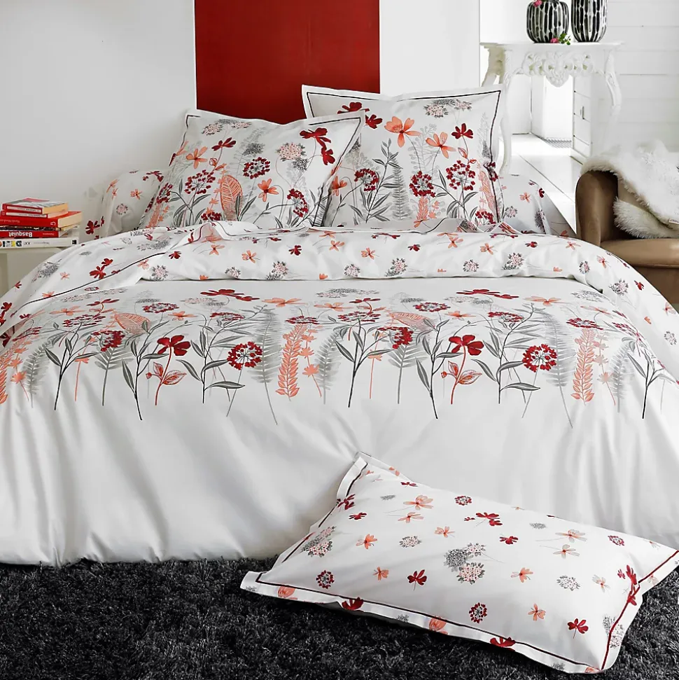 Housse de couette 200x200 cm Percale pur coton PETITE FOLIE Rouge