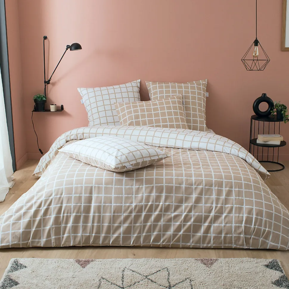 Housse de couette 200x200 cm percale coton DDM MAX Beige