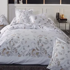 Housse de couette 280x240 cm Percale pur coton PLUMES