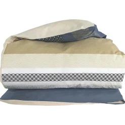 Housse de couette 140x200 cm percale coton MARLOW acier