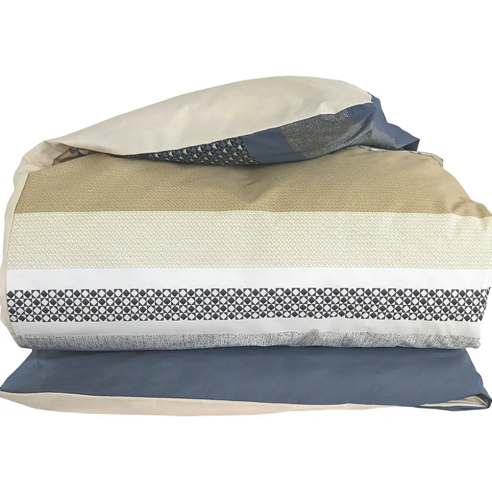 Housse de couette 140x200 cm percale coton MARLOW acier