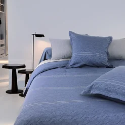 Housse de couette 260x240 cm Satin de coton VENDOME Bleu foncé