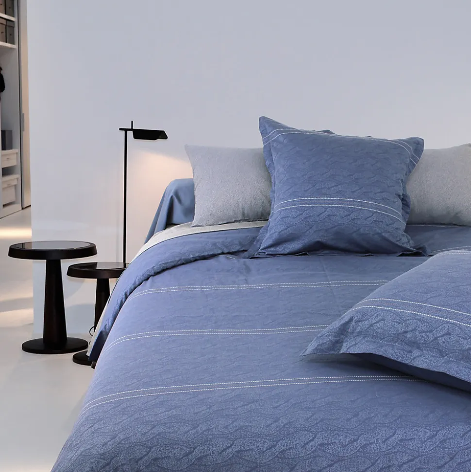 Housse de couette 260x240 cm Satin de coton VENDOME Bleu foncé