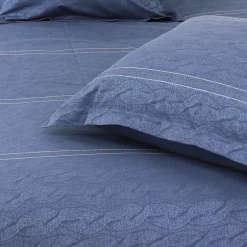 Housse de couette 260x240 cm Satin de coton VENDOME Bleu foncé