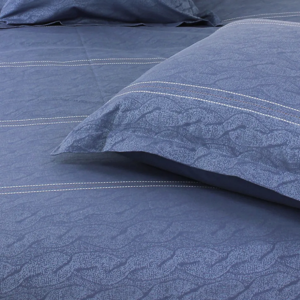 Housse de couette 260x240 cm Satin de coton VENDOME Bleu foncé