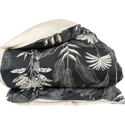 Housse de couette 200x200 cm satin de coton CAYENNE noir Ebène