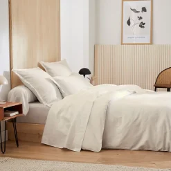 Housse de couette 260x240 cm satin de coton GRAND HÔTEL sable