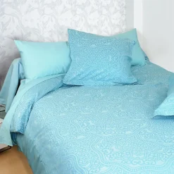 Housse de couette 240x220 cm Satin de coton PANTHEON Bleu clair