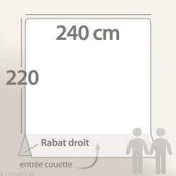 Housse de couette 240x220 cm Satin de coton PANTHEON Bleu clair