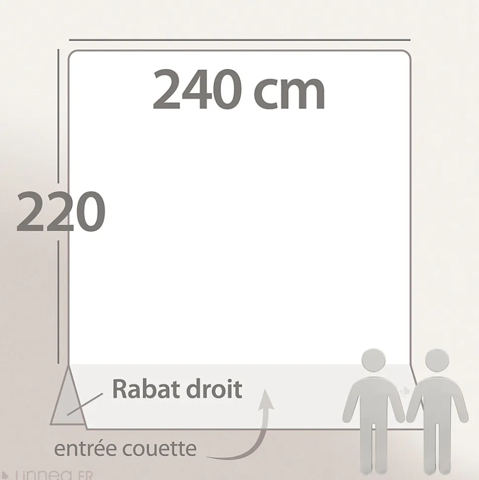 Housse de couette 240x220 cm Satin de coton PANTHEON Bleu clair