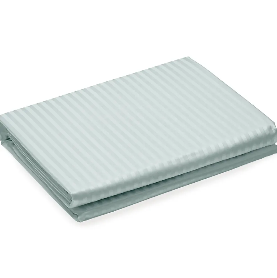 Housse de couette 280x240 cm satin CONCERTO rayures vert Lichen