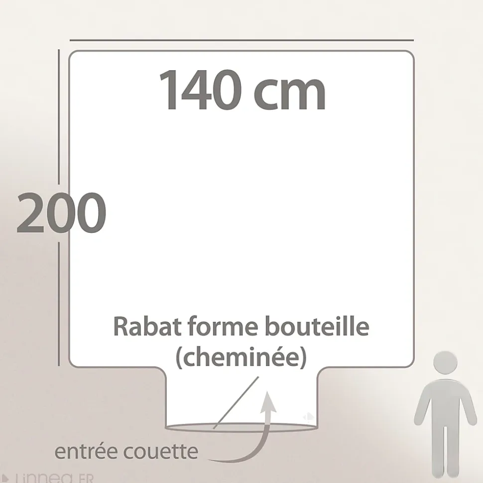 Housse de couette 140x200 cm satin de coton ENZO bleu