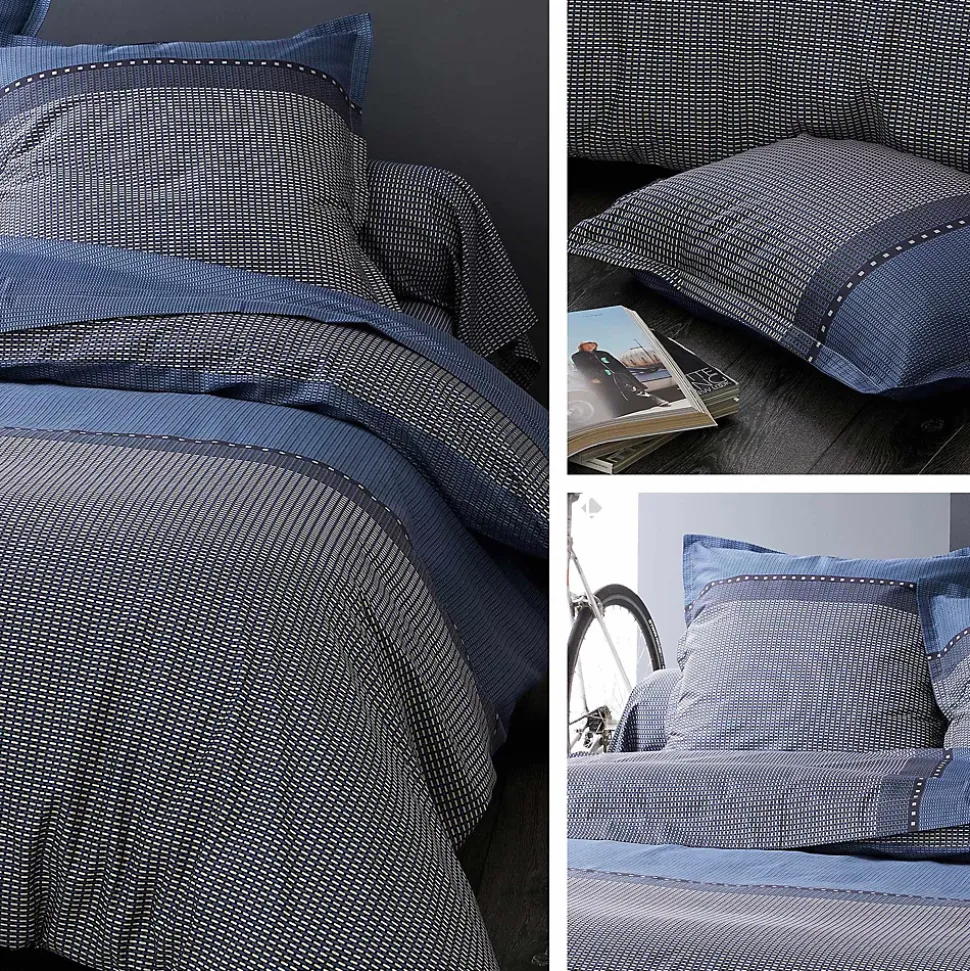 Housse de couette 140x200 cm satin de coton ENZO bleu