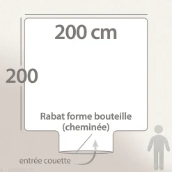 Housse de couette 200x200 cm satin de coton GRAND HÔTEL blanc