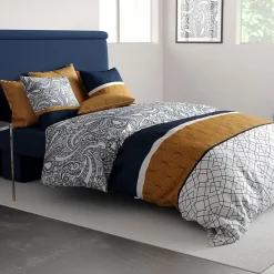 Housse de couette 260x240 Dakota + 2 taies coton 57 fils