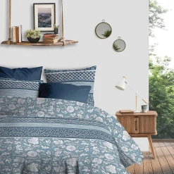 Housse de couette 240x220 Debby + 2 taies coton bio 57 fils