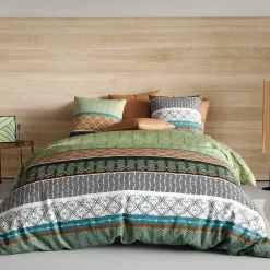 Housse de couette 260x240 Echo + 2 taies coton 57 fils