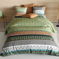 Housse de couette 260x240 Echo + 2 taies coton 57 fils