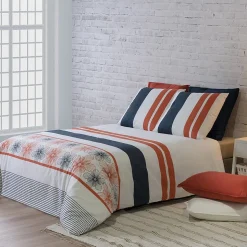 Housse de couette 260x240 Elégance + 2 taies coton 57 fils