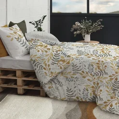 Housse de couette 260x240 Eloa + 2 taies coton bio 57 fils