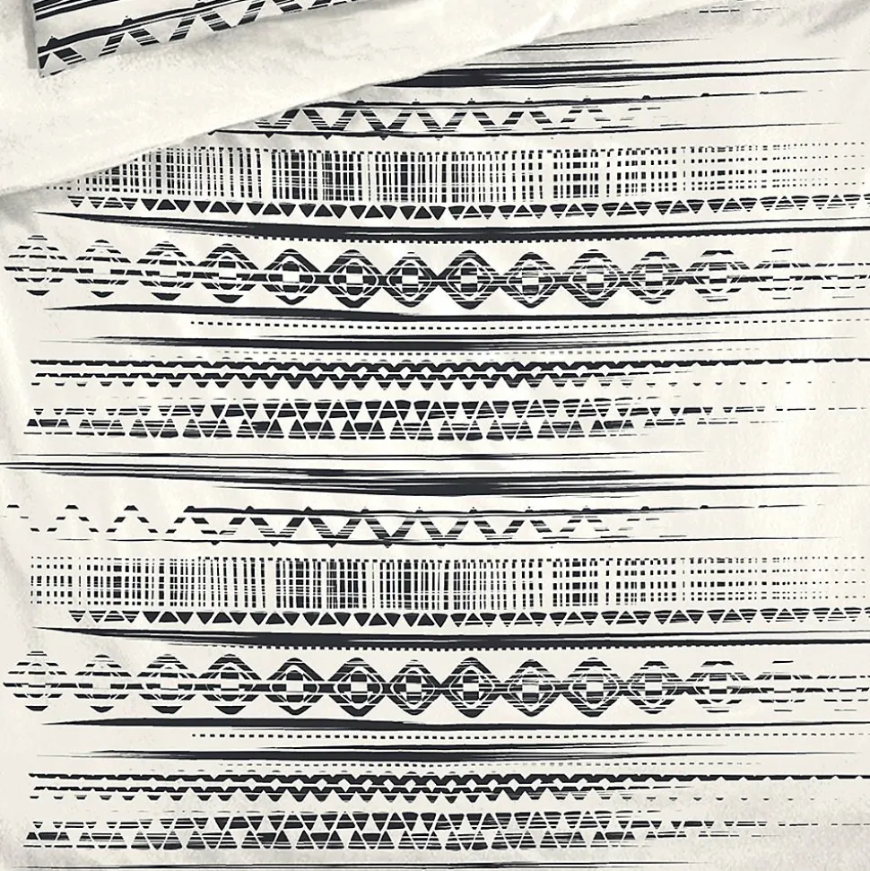 Housse de couette 240x260 Ethnik NB + 2 taies 100% coton 57 fils