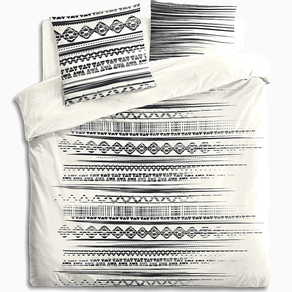 Housse de couette 240x260 Ethnik NB + 2 taies 100% coton 57 fils