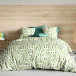 Housse de couette 240x220 Flava green + 2 taies coton 57 fils