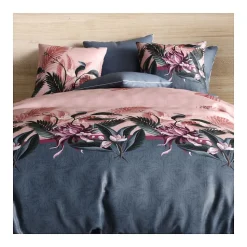 Housse de couette 240x220 FLORA + 2 taies coton 57 fils