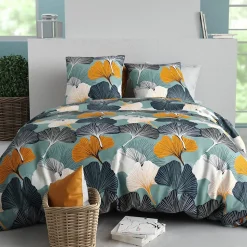 Housse de couette 240x220 GINK + 2 taies coton 57 fils