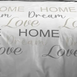 Housse de couette 240x220 HOMELOVE + 2 taies coton 57 fils