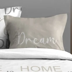 Housse de couette 240x220 HOMELOVE + 2 taies coton 57 fils