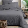 Housse de couette 240x220 Horizon ardoise 100% coton bio 57 fils