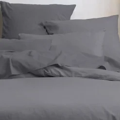 Housse de couette 240x220 Horizon ardoise 100% coton bio 57 fils