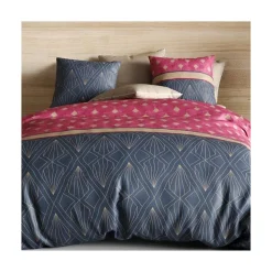 Housse de couette 260x240 Lily + 2 taies 100% coton 57 fils