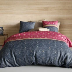 Housse de couette 260x240 Lily + 2 taies 100% coton 57 fils