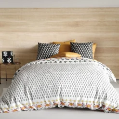 Housse de couette 260x240 LOYA + 2 taies coton 57 fils