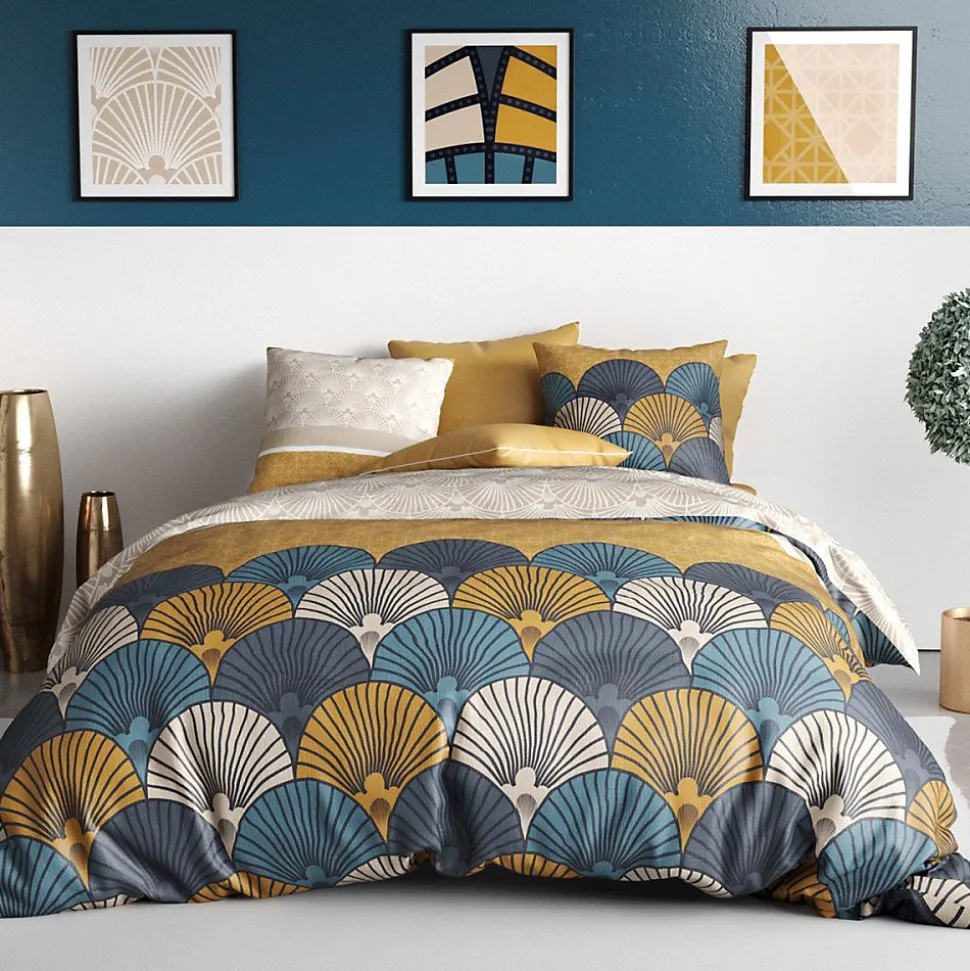 Housse de couette 240x220 Maka + 2 taies coton 57 fils