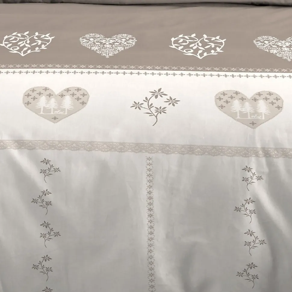 Housse de couette 260x240 MODANE NATUREL + 2 taies coton 57 fils