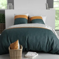 Housse de couette 260x240 ORUS + 2 taies coton 57 fils