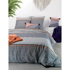 Housse de couette 240x220 Tilak + 2 taies coton 57 fils