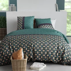 Housse de couette 240x220 VICTORY + 2 taies coton 57 fils