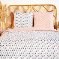 Housse de couette 200x200 VOLEA + 2 taies 100% coton adouci 57 fils/cm2