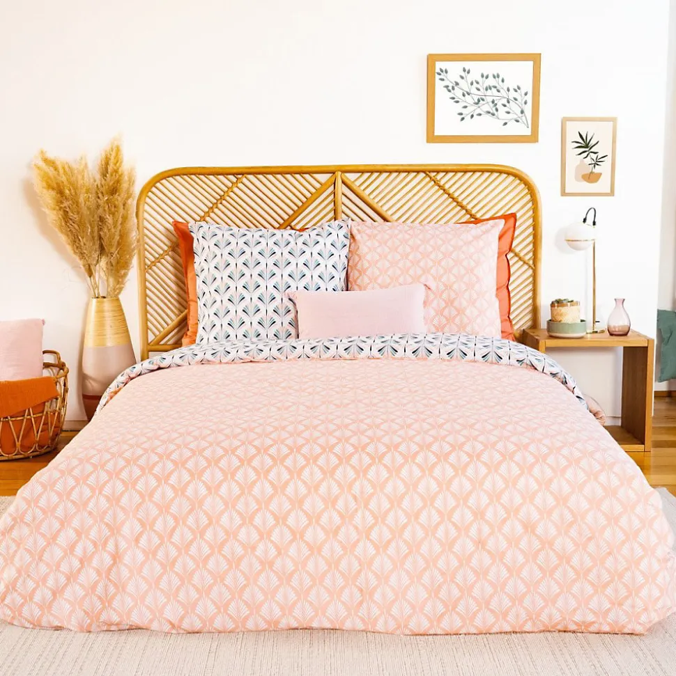 Housse de couette 200x200 VOLEA + 2 taies 100% coton adouci 57 fils/cm2