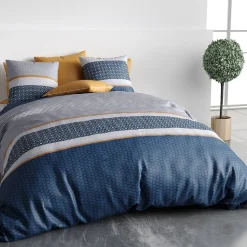 Housse de couette 260x240 ZANTE + 2 taies coton 57 fils