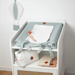 Housse de matelas à langer en Lin Lavé