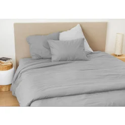 Housse Pour Edredon en Coton Lavé (80x200 cm - Taupe)