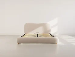 Hugo - lit coffre - 160x200 cm - en velours texturé - Best Mobilier