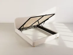 Hugo - lit coffre - 160x200 cm - en velours texturé - Best Mobilier